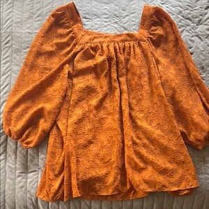 Orange Textured Women's Top
